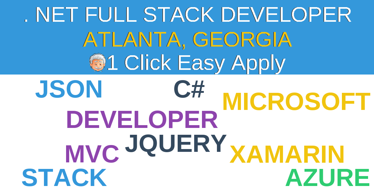 1 Click Easy Apply to . Net Full Stack Developer Job Opening in Atlanta, Georgia
