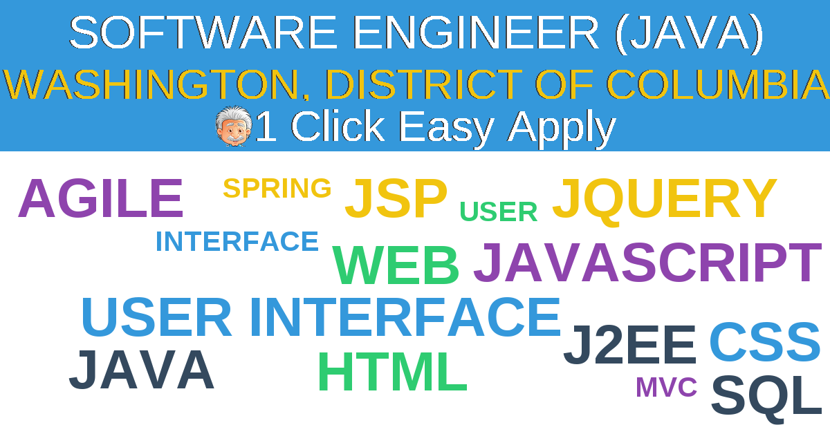 1 Click Easy Apply to SOFTWARE ENGINEER (JAVA) Job Opening in WASHINGTON, District of Columbia