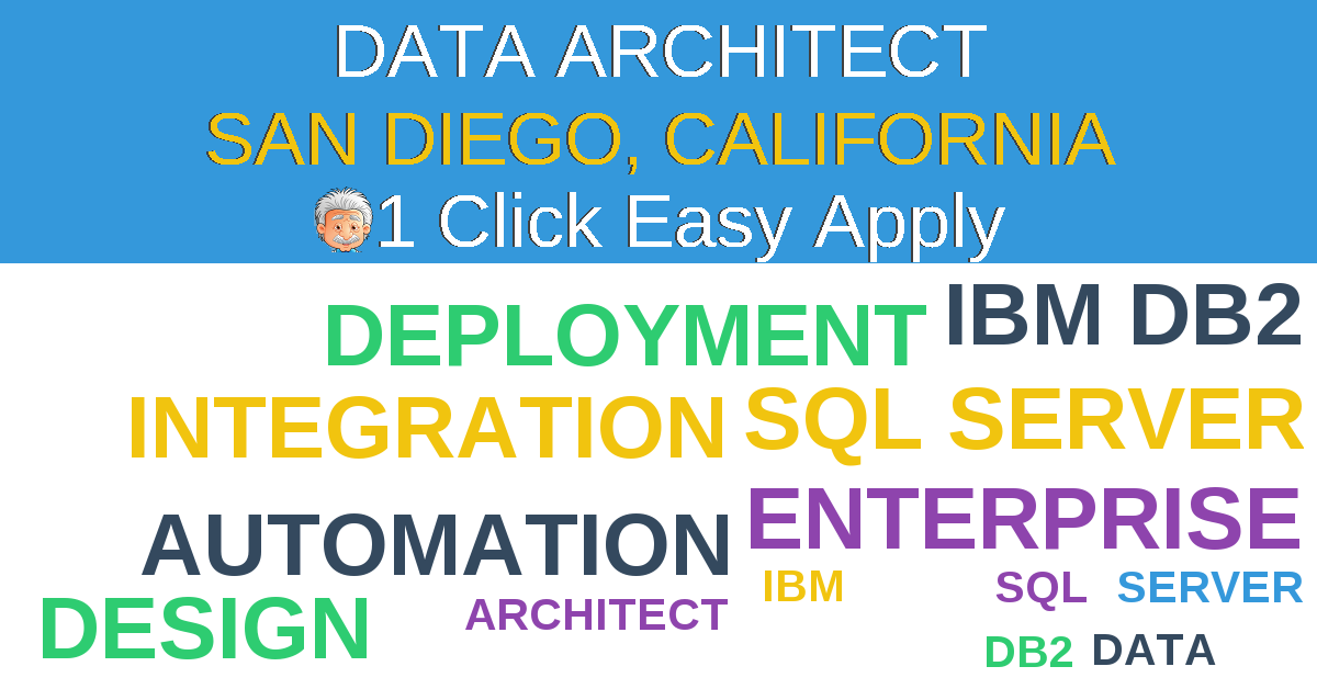 1 Click Easy Apply to DATA ARCHITECT Job Opening in SAN DIEGO, California