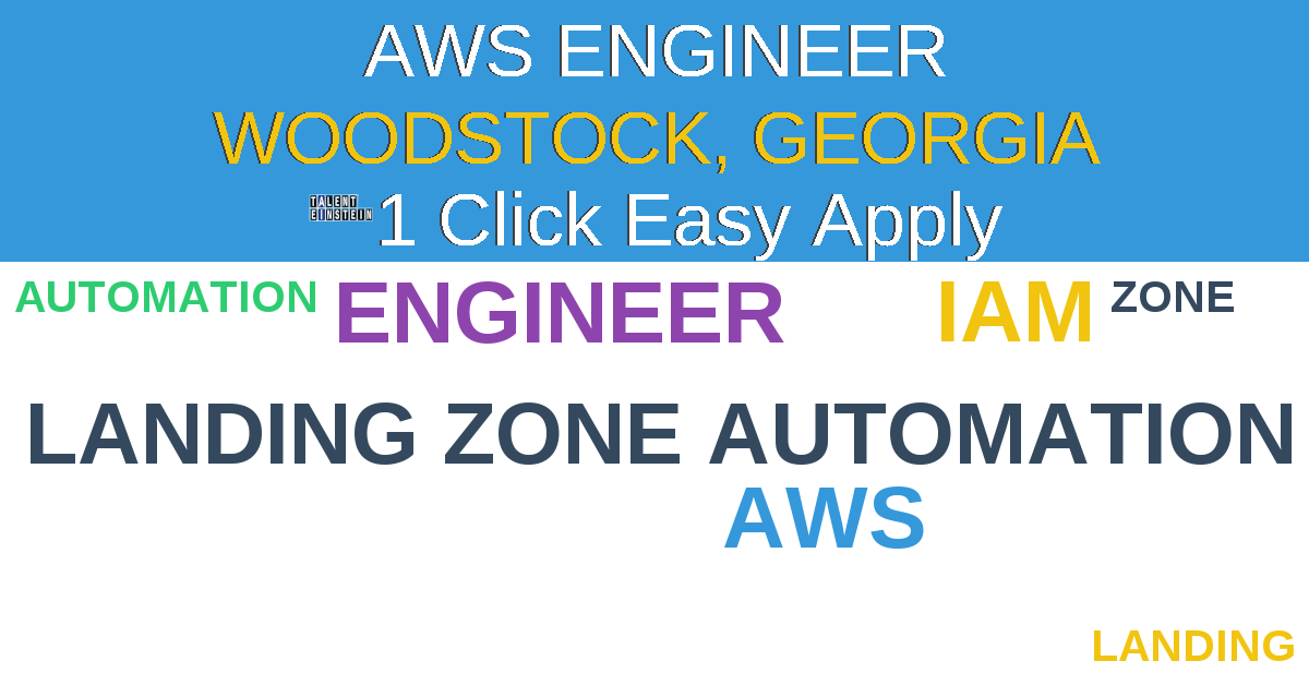 1 Click Easy Apply to  AWS Engineer  Job Opening in WOODSTOCK, Georgia
